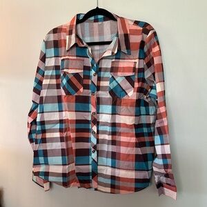 Plaid Button Down Shirt - Multicolor